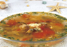 Суп с мидиями и рисом