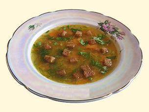 Гороховый суп c сухариками