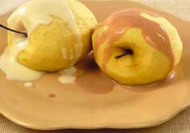 Печеные яблоки с кремом